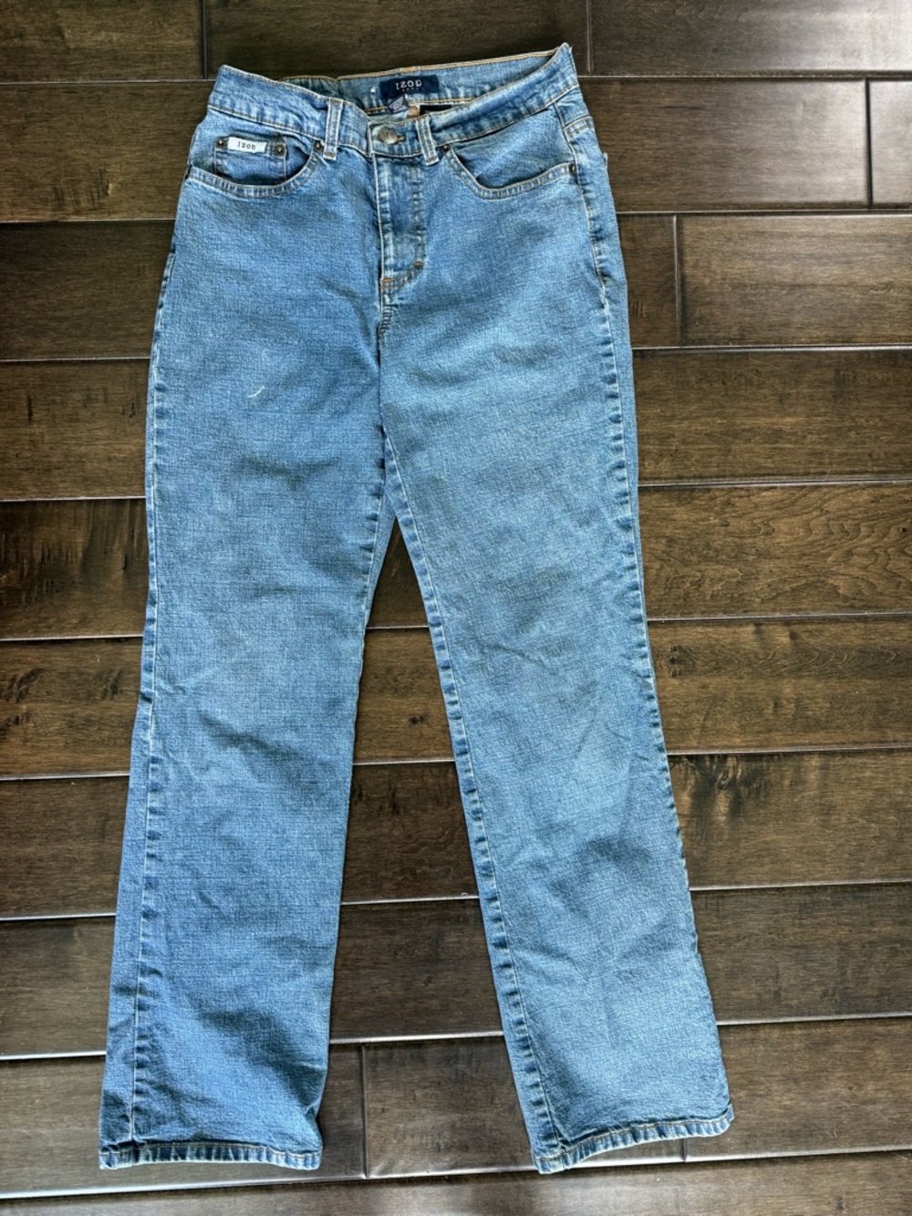 ❤️3/$30 Vintage IZOD High-Waisted Straight Leg Jeans Classic Medium Wash - 4